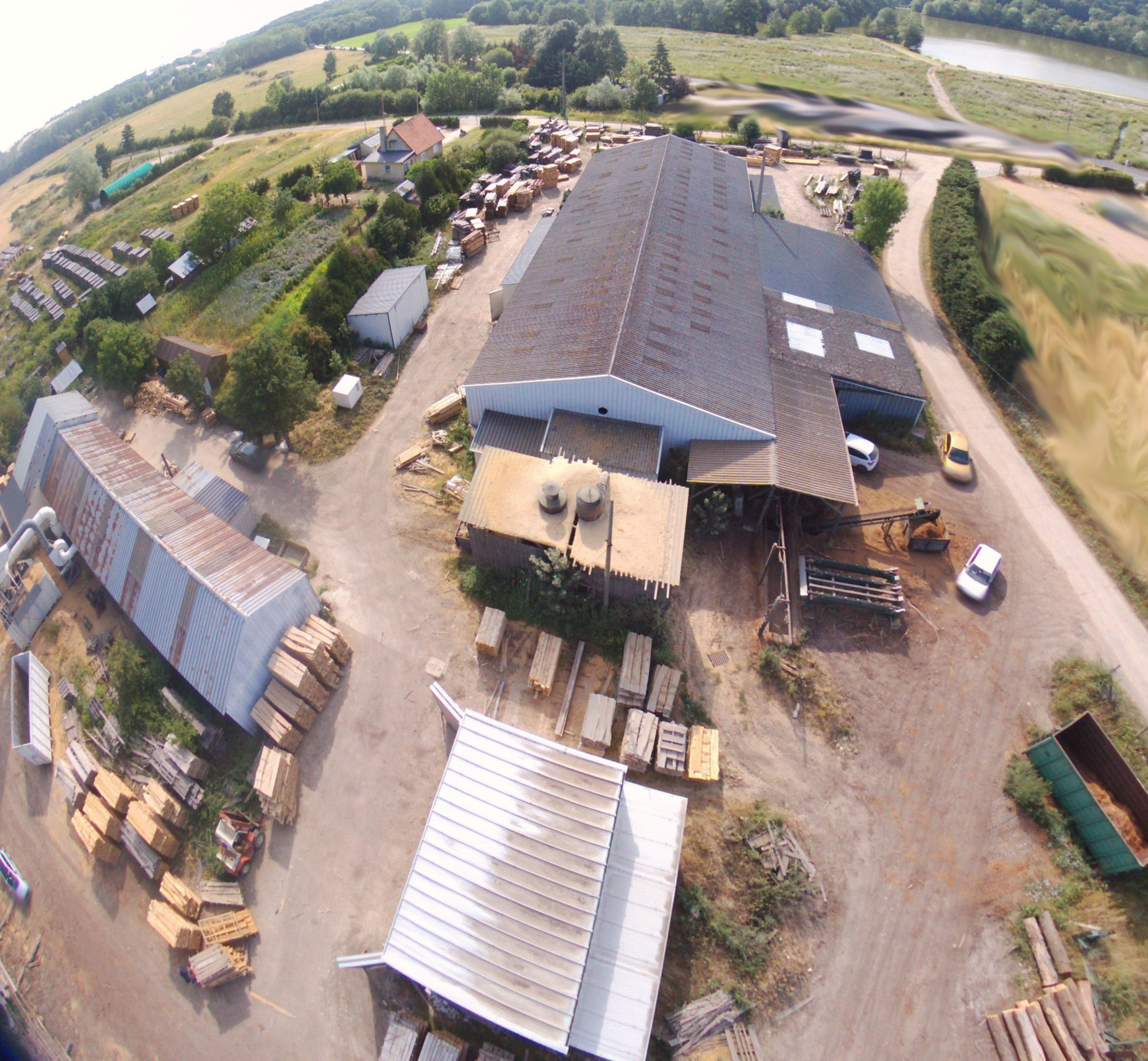 Vue Aérienne de La Scierie et du stock